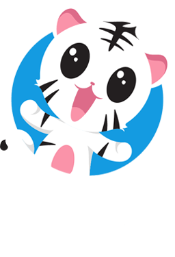 Bilingua logo white tiger Shiro the mascot