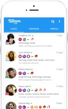 Bilingua Language Exchange App Screenshot 1
